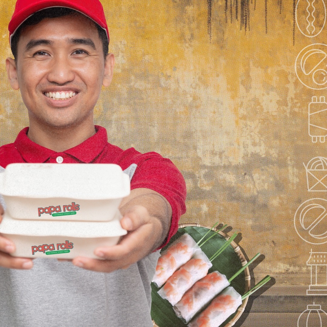 papa rolls takeaway branding